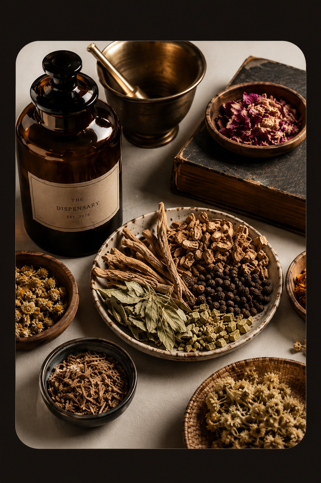 Plantes, mortier et dispensaire Neel