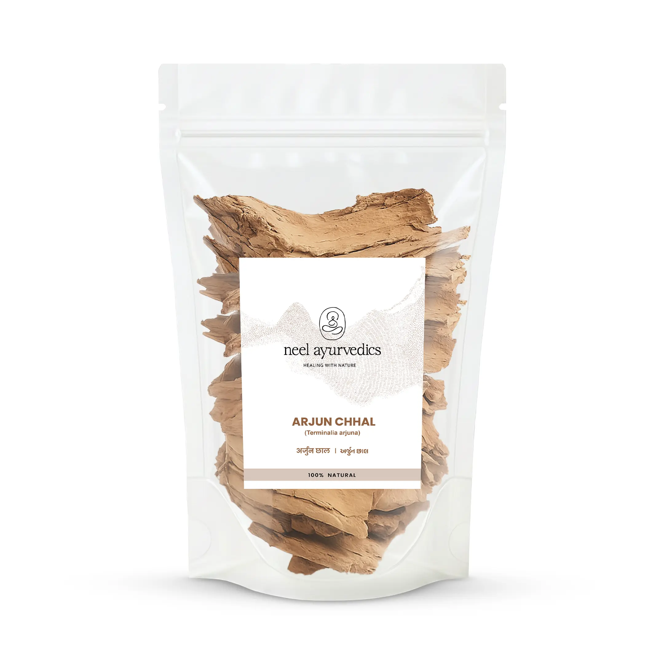Arjun Chhal Whole Herb Mockup Neel Ayurvédique Arjun Chhal