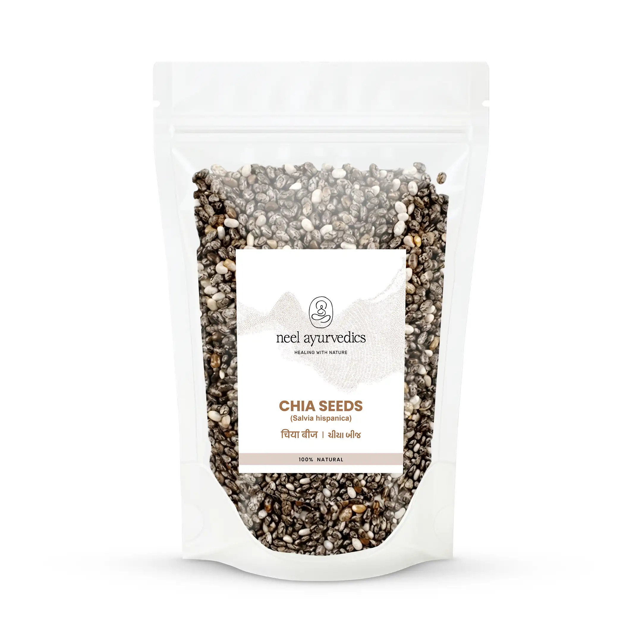 Chia Seeds Mockup Neel Ayurvédiques Graines de Siya