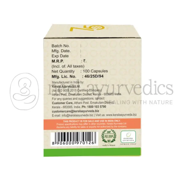 Kerala Ayurveda Laxinol H Capsule -100 Cap1