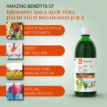 Krishna’s Herbal And Ayurveda Amla Aloe Vera Wheat grass Haldi Tulsi Juice – 1000 ML